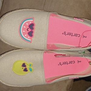 Girls khaki slip-on shoes size   2 youth. New with tags.
